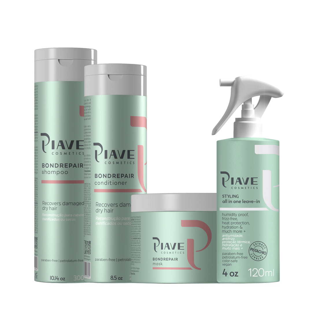 Kit BondRepair Completo: Shampoo, Condicionador, Máscara e Leave-in