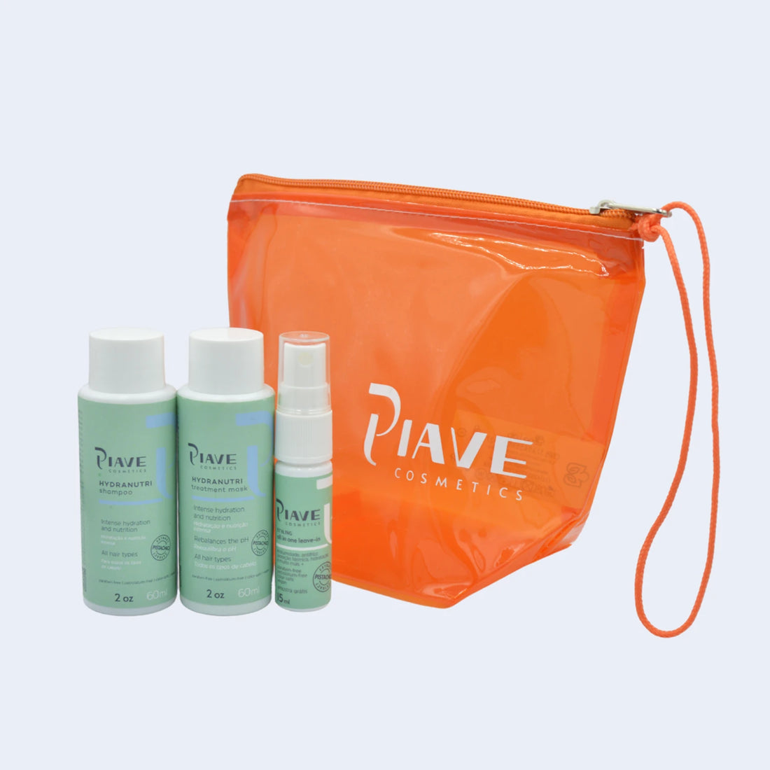 Mini Kit HydraNutri Travel Salmão: Shampoo, Máscara e Leave-in