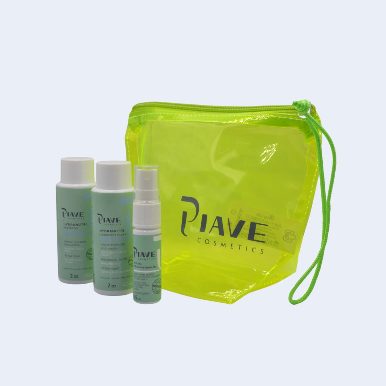 Mini Kit HydraNutri Travel Verde: Shampoo, Máscara e Leave-in