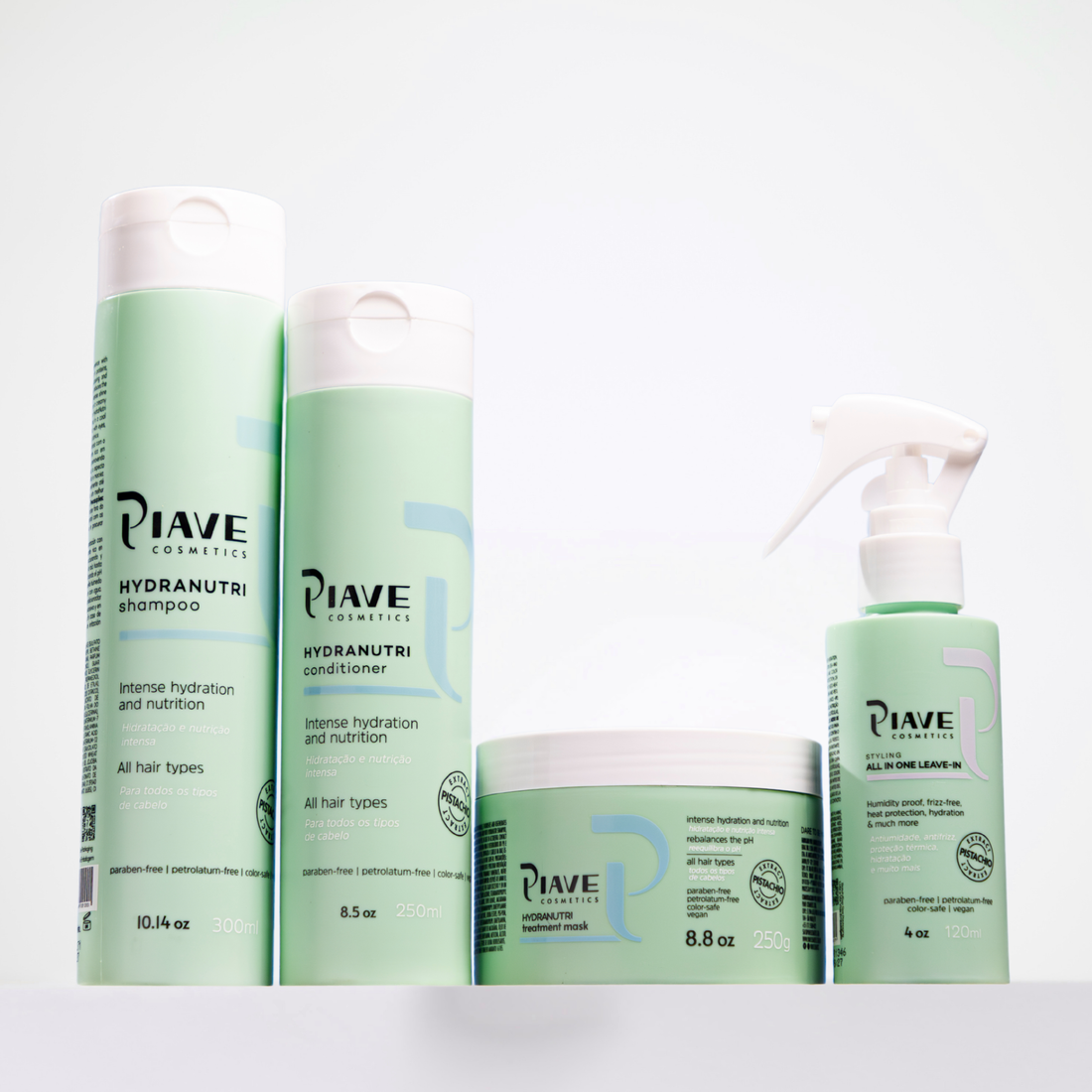 Kit HydraNutri Completo: Shampoo, Condicionador, Máscara e Leave-in